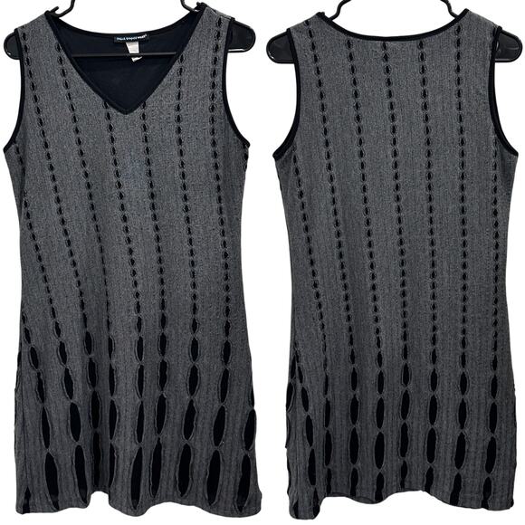 Saint Tropez West VTG Gray Black Cutout Sleeveless Dress Punk Goth Grunge Fairy - Picture 1 of 9